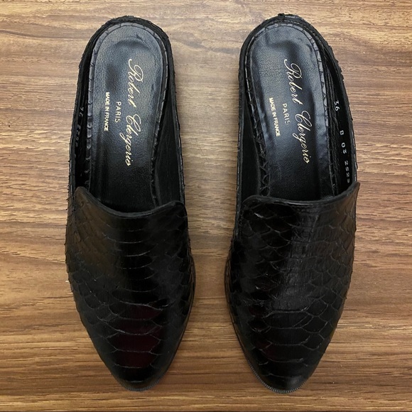Robert Clergerie Alicem Snake Mules - Picture 3 of 6